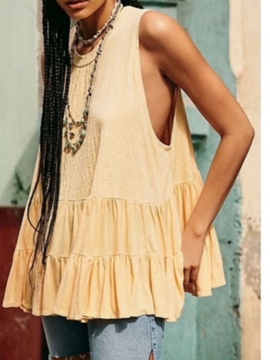 Free People Tops - Free People Right On Time Tunic Tank Top in Apricot Orange Size Medium
